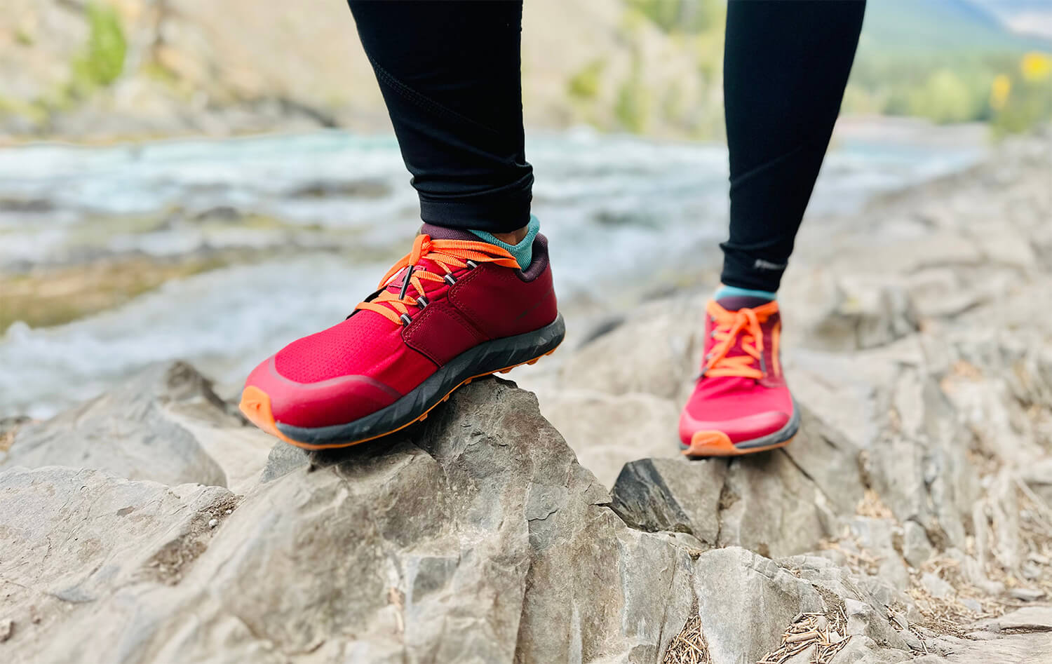 Altra Women's Athletic Shoes Pink Walking On Rocks